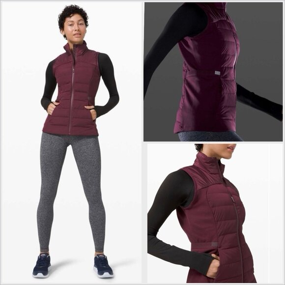 Lululemon Womens Vest Down For It All Goose Down Vest Size 8 D.Red 700 Fill $148 - Picture 2 of 13
